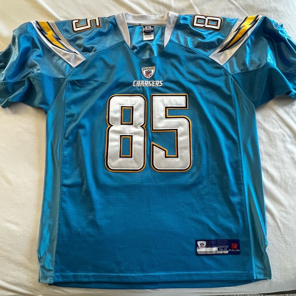 Chargers jersey, light blue, size 54, Reebok brand